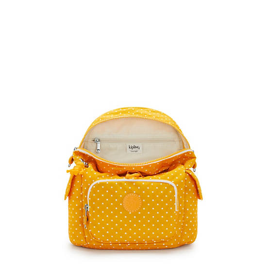 Kipling City Pack Mini Printed Backpack Backpacks Soft Dot Yellow | AU 2023EB